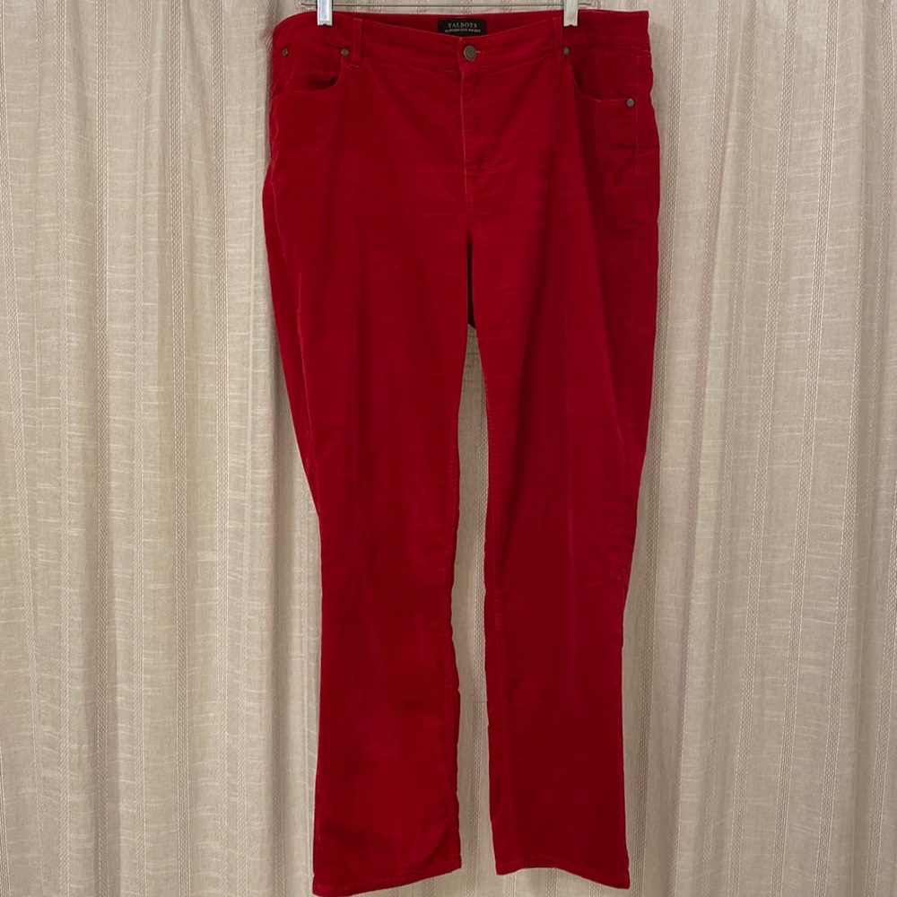 Talbots Red Velvet Pants Size 16